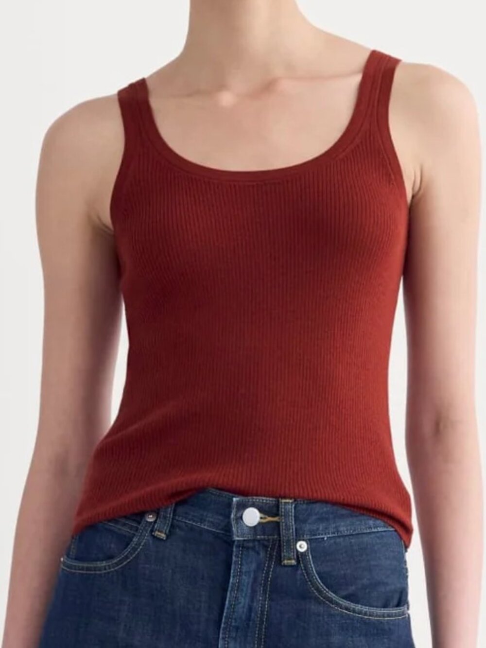 Everlane Wine Red Light Ribbed Cami Ultrasoft Merino Size Small NWT